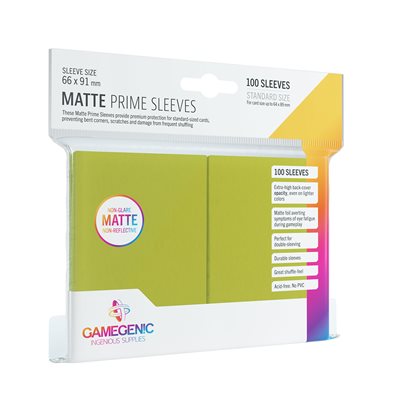 MATTE PRIME SLEEVES LIME (10 PACKS)