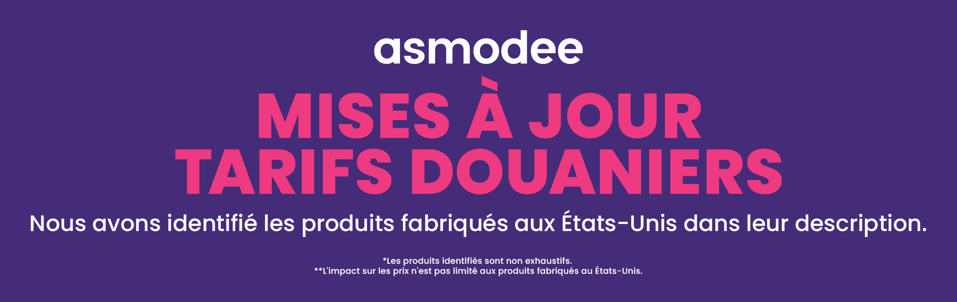 Asmodee Canada - Mises à jour - Tarifs douaniers 